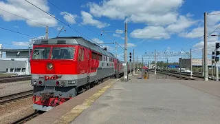 Прибытие ТЭП70-0198 с пассажирским поездом №349/350 Костомукша - Санкт-Петербург!