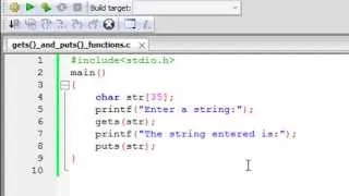 C Programming Tutorial - 67: The gets() and puts() Functions