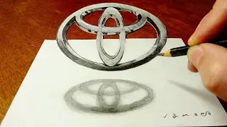 3D TOYOTA Logo - Drawing with Pencil for You - by Vamos