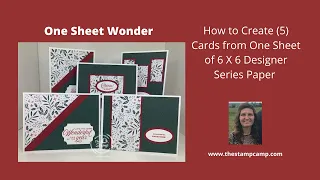 🔴How to Create (5) Cards From 1 Sheet of 6 x 6 Designer Series Paper