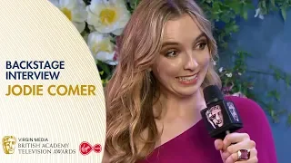 Jodie Comer Reacts Backstage After BAFTA Win | BAFTA TV Awards 2019