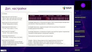 Сравнение протоколов  STP, RSTP, MSTP, ERPS на коммутаторах SNR