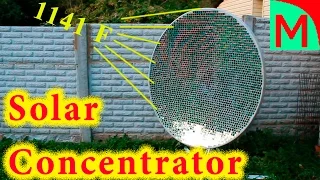 Solar concentrator. 1141 F !!!  2480 mirrors !!!