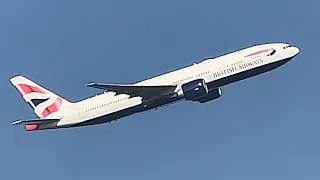 BA’s OLDEST Boeing 777-200ER’s THUNDERS Over My House - G-VIIA Takeoff from London Heathrow - 4K