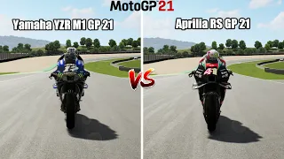 MotoGP 21 || Yamaha YZR M1  VS Aprilia RS GP || Top Speed Acceleration Drag Race Sound Test ||