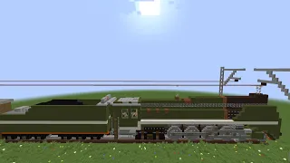 Паровоз П36 с пассажирскими вагонами в маинкрафт + Create mod | Steam train P36 in minecraft