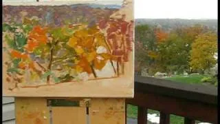 Plein Air Oil Painting Demo "End of Autumn" Timelapse  by Ramona Dooley