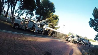 Tractor trailer roll-over recovery on the 5 FWY