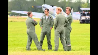 Prince Harry posed with Mr Neil at Goodwood Aerodrome in his Spitfire