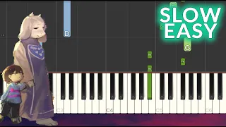 Undertale - Fallen Down (Reprise) SLOW EASY Piano Tutorial