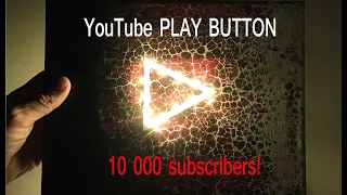 #039 Youtube playbutton for 10k subscribers! Acrylic pouring with special lights contemporary art