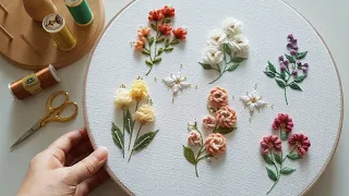 프랑스자수 l 포근한 입체 꽃자수 Cozy 3D flower embroidery