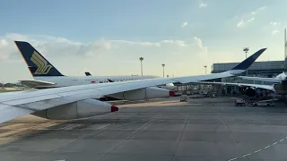 Singapore Airlines Airbus A350-900 Pushback, Taxi and Takeoff from Singapore (SIN)