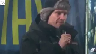 Пьяный Кличко тупит на майдане  Украина майдан 23 01 2014 года