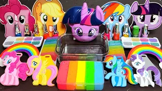 ASMR My little Pony RAINBOW Slime Mixing Makeup,Parts, Glitter Into Slime!#ASMR#satisfying#slime