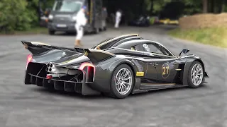 Pagani Huayra R LOUD V12 Engine Sounds! Start Up, Revs, Driving! @ 2022 Goodwood Festival of Speed!