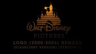 Walt Disney Pictures logo (2000-2006) (Flashlight Version) remake (Version 3)