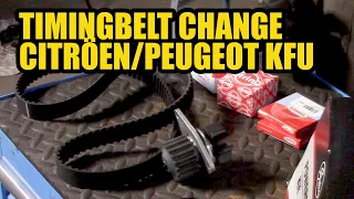 How to replace a timing belt on a Peugeot/Citroën 1.4 16v KFU engine.