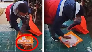 Delivery Man Drops Pizza on Ground, Puts It Right Back in Box