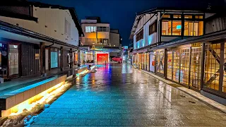 Japan Snowy Night Walk in Takayama, Gifu • 4K HDR