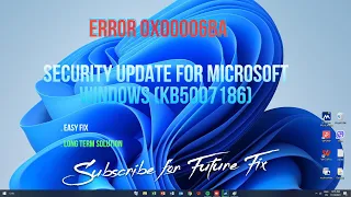 Fix for 0x000006ba error on Security Update for Microsoft Windows (KB5007186)  November 11, 2021.