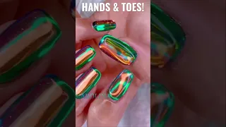 OMG! Amazing Aurora Nails on Hands and Feet! 🤩￼