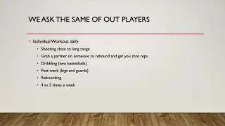 Off-Season workouts basketball players and coaches