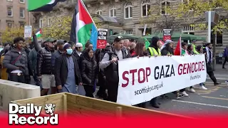 Pro-Palestine protesters march in Glasgow to demand ceasefire in Gaza conflict