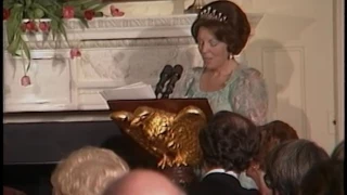 President Reagan and Queen Beatrix Toasts at State Dinner on April 19, 1982