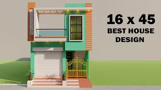 Small 3D 2 bedroom 1 shop house plan,16*45 dukan or makan,new shop elevation,singal story shop plan