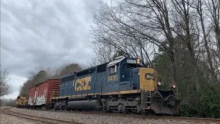CSX W015-07 making light work of the grade by Roebuck, SC with an SD40-2 leader (friendly engineer!)