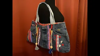 Upcycled Jeans into a Purse | Jeans Bag Making | DIY Denim Bag Tutorial