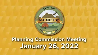 Menifee Planning Commission Meeting - January 26, 2022