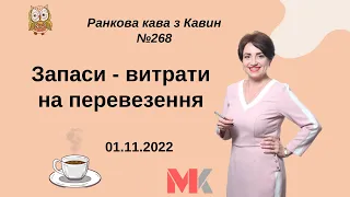 Запаси - витрати на перевезення у випуску №268 Ранкової Кави з Кавин