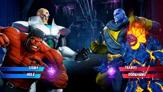 Sigma & Red Hulk vs Thanos & Dormammu (Very Hard) - Marvel vs Capcom | 4K UHD Gameplay