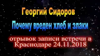 О вреде хлеба и злаков. Георгий Сидоров