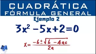 Ecuación cuadrática por fórmula general | Ejemplo 2