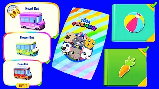 😻open 1000 STICKER ALBUM completed🙀new bus color🌈my talking tom friends