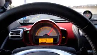 Turbocharged SMART Car, 0-90 mph in 17.7 sec compared to 45+ sec stock!