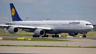 50+ MINS OF FRANKFURT AIRPORT plane spotting - so many A340s and 747s - 17/4/24 4K