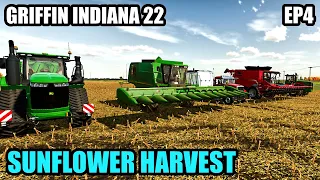 SUNFLOWER HARVEST | Griffin Indiana FS22 Let’s Play - Farming Simulator 22 | Episode 4