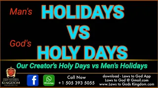 Holidays vs Holy Days