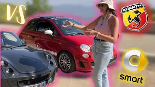 FIAT 500 ABARTH  VS  SMART ROADSTER MA COPINE PROCHE DU CRASH