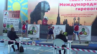 Open Europe Cup 2015 Ivan Denisov jerk 32 kg kettlebells 132 reps