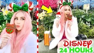 I ONLY Ate Disneyland Christmas Food For 24 Hours... Leah Ashe Vlog