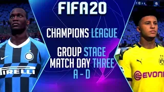 FIFA 20 CHAMPIONS LEAGUE 2019/20 | Match Day 3 (Group E - H)
