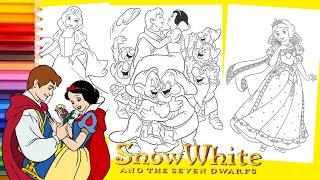 Coloring Disney Princess Snow White & the Seven Dwarfs - Coloring Pages for kids