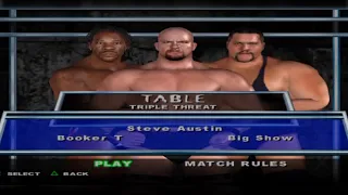 ( TABLE triple thireat MATCH ).. booked T vs Steve Austin vs Big show.#subscribe