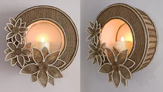 jute rope craft Idea | Beautiful CANDLESTICK ❤️ Easy Craft Ideas | DIY room decor