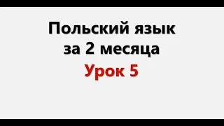 Польский язык. Интенсив / Урок 5